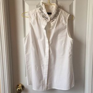 J. Crew embellished sleeveless button up